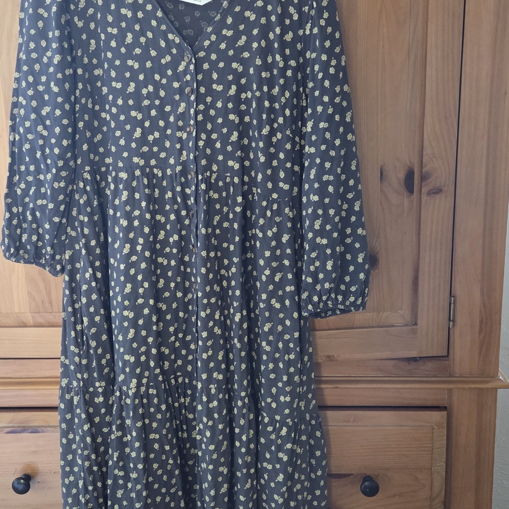 Sonoma Floral Navy and Cream Dress
